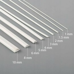 PROFIL ABS 50 CM PÓŁOKRĄGŁY 1 mm 10 SZT