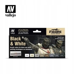 ZESTAW 8 FARB VALLEJO MC BLACK & WHITE 70151