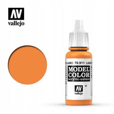 VALLEJO FARBA MODEL COLOR 022 LIGHT ORANGE 70911