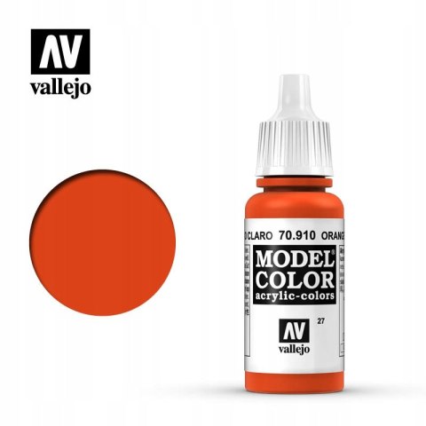 VALLEJO FARBA MODEL COLOR 027 ORANGE RED 70910