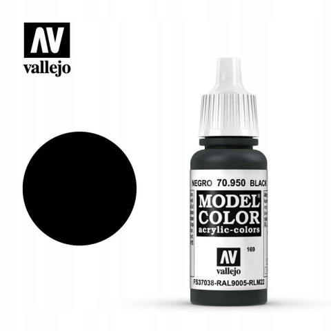 VALLEJO FARBA MODEL COLOR 169 BLACK 70950