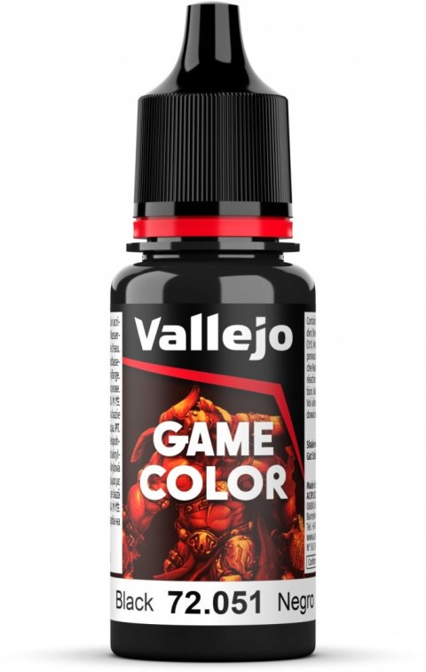 FARBA VALLEJO GAME COLOR 18 ML BLACK 72051 CZARNA