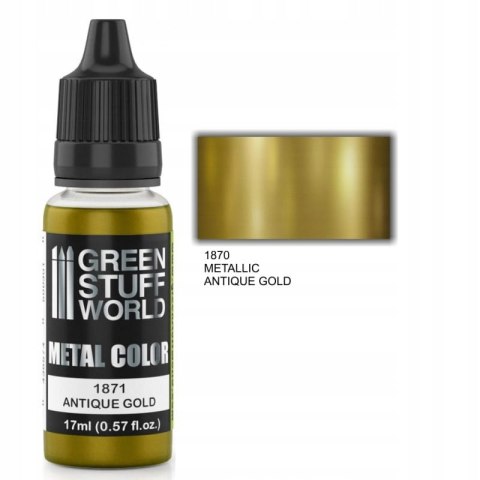 GREEN STUFF WORLD - Chrome Paint Antique Gold 17 ML - EFEKT LUSTRA ZŁOTY