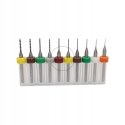 ZESTAW MINI WIERTEŁ DO PCB 0,3-1,2MM 10 SZTUK 11444