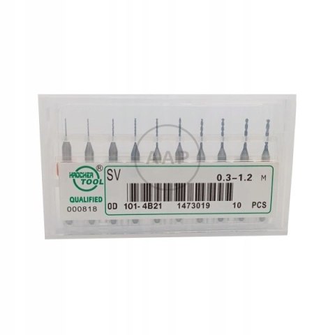 ZESTAW MINI WIERTEŁ DO PCB 0,3-1,2MM 10 SZTUK 11444