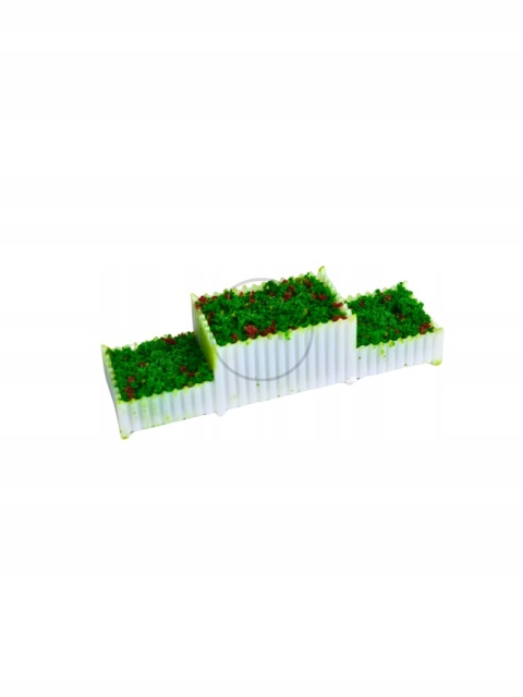 AAP MINIATUROWY KWIETNIK BIAŁY Z ROŚLINAMI H0 1:87 AAP DO MAKIET