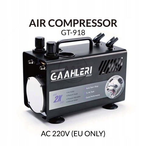 GAAHLERI 42878 KOMPRESOR GT-918 Z ZBIORNIKIEM I PODWÓJNYM WYLOTEM POWIETRZA