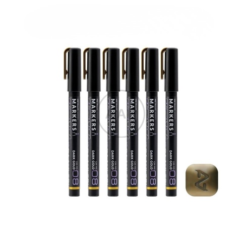 GAAHLERI - MARKER METALICZNY DARK GOLD 6 SZTUK MS08-6