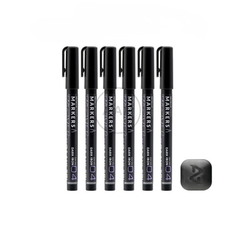 GAAHLERI - MARKER METALICZNY DARK IRON 6 SZTUK MS04-6