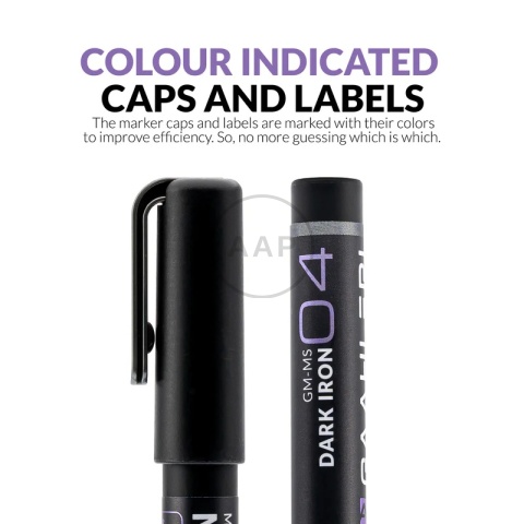 GAAHLERI - MARKER METALICZNY DARK IRON 6 SZTUK MS04-6