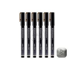 GAAHLERI - MARKER METALICZNY DARK STEEL 6 SZTUK GM-MS03-6