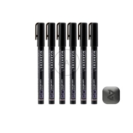 GAAHLERI - MARKER METALICZNY GUN METAL 6 SZTUK GM-MS05-6