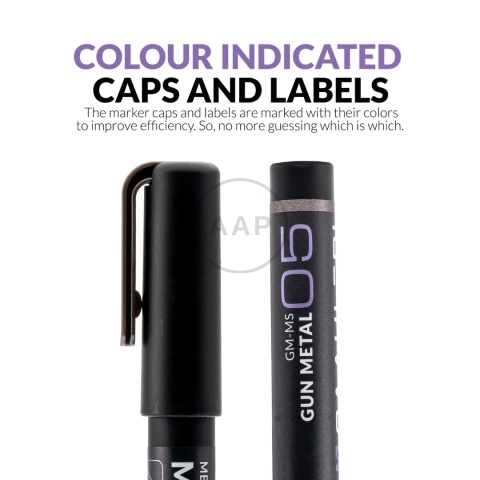 GAAHLERI - MARKER METALICZNY GUN METAL 6 SZTUK GM-MS05-6