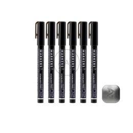 GAAHLERI - MARKER METALICZNY STAINLESS STEEL 6 SZTUK GM-MS02-6