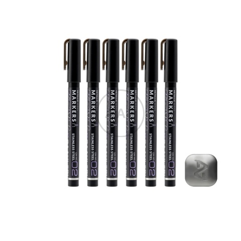 GAAHLERI - MARKER METALICZNY STAINLESS STEEL 6 SZTUK GM-MS02-6