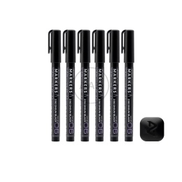 GAAHLERI - MARKER METALICZNY ZIRCONIUM BLACK 6 SZTUK GM-MS06-6