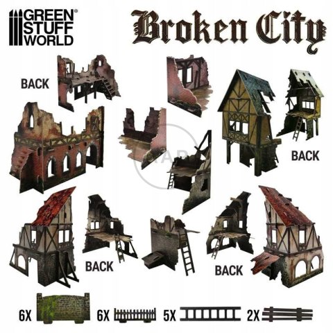GREEN STUFF WORLD - BROKEN CITY - TERENY DO MAKIET 2428