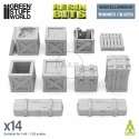 GREEN STUFF WORLD - DRUK 3D - DREWNIANE SKRZYNIE 14 SZT 1:48 12682