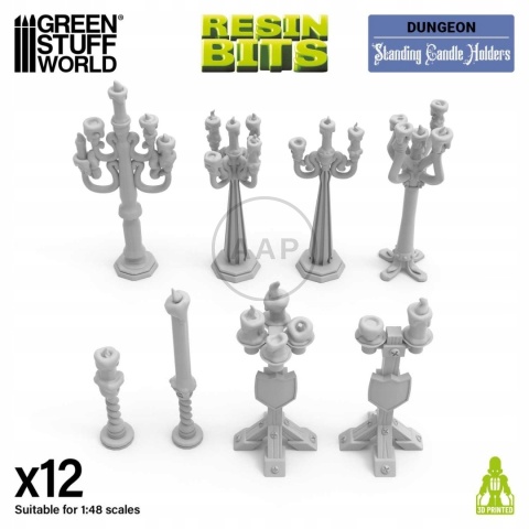 GREEN STUFF WORLD - DRUK 3D - STOJĄCE ŚWIECZNIKI 1:48 13636