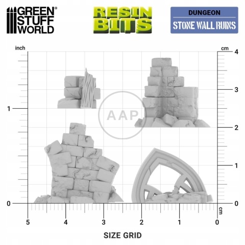 GREEN STUFF WORLD - DUNGEONS & FANTASY - STONE WALL RUINS - RUINY MURU