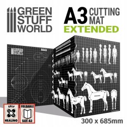 GREEN STUFF WORLD - MATA DO CIĘCIA A3+ CZARNA SZEROKA 30x68,5 cm 2556