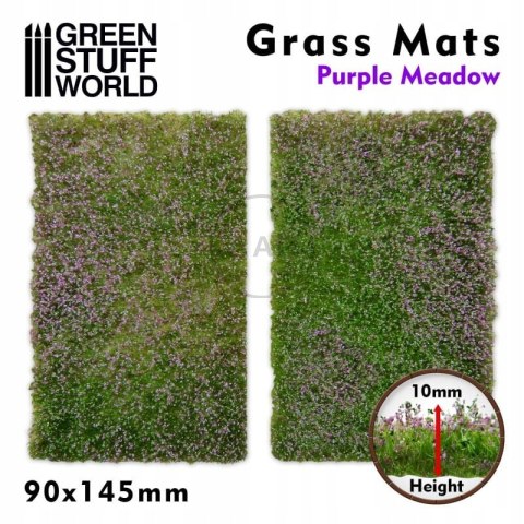 GREEN STUFF WORLD - MATA Z TRAWY DO CIĘCIA 90x145 mm FIOLETOWA ŁĄKA 10342