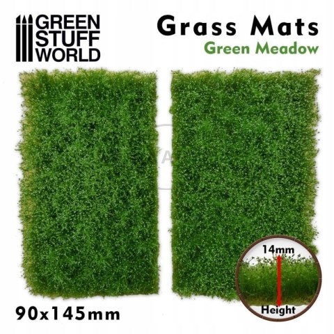 GREEN STUFF WORLD - MATA Z TRAWY DO CIĘCIA 90x145 mm GREEN MEADOW 10337