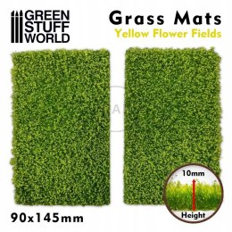 GREEN STUFF WORLD - MATA Z TRAWY DO CIĘCIA 90x145 mm ŻÓŁTE KWIATY 10341