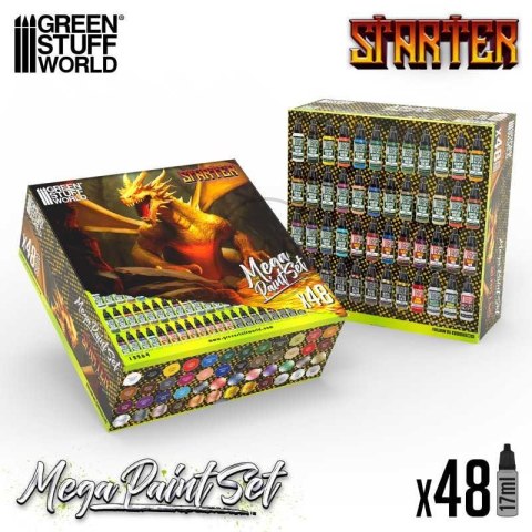 GREEN STUFF WORLD - STARTER SET PAINT - ZESTAW STARTOWY 48 FARB