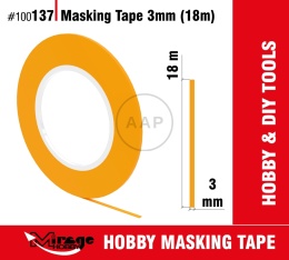 MIRAGE 100137 TAŚMA MASKUJĄCA MASKING TAPE 3mm (18m)