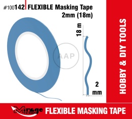MIRAGE 100142 TAŚMA MASKUJĄCA ELASTYCZNA FLEXIBLE MASKING TAPE 2mm (18m)
