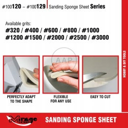 MIRAGE GĄBKA ŚCIERAN 100128 SANDING SPONGE SHEET #2500