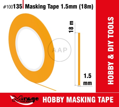 MIRAGE TAŚMA MASKUJĄCA 100135 MASKING TAPE 1.5mm (18m)