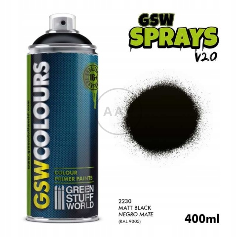 PODKŁAD WYPEŁNIAJĄCY W SPRAYU CZARNY 400 ML GREEN STUFF WORLD 2230