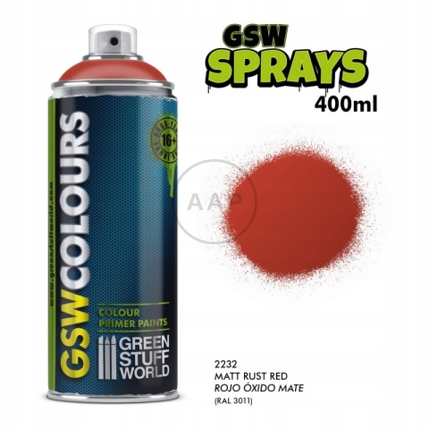 PODKŁAD WYPEŁNIAJĄCY W SPRAYU CZERWONA RDZA 400 ML GREEN STUFF WORLD 2232
