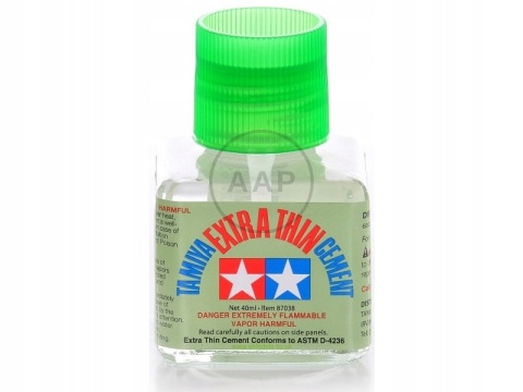 TAMIYA 87038 EXTRA THIN CEMENT 40 ML - KLEJ MODELARSKI Z PĘDZELKIEM