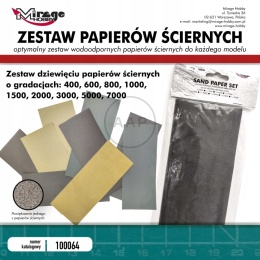 ZESTAW PAPIERÓW ŚCIERNYCH MIRAGE 100064 9 SZT