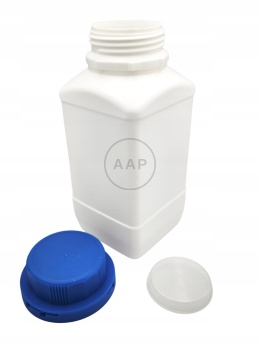 BUTELKA HDPE PLASTIKOWA 1000 ML 1 L KAPSEL ZABEZPIECZAJĄCY + PLOMBA