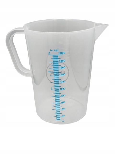 ZLEWKA PLASTIKOWA PP Z UCHEM MIARKA Z PODZIAŁKĄ 2000 ML
