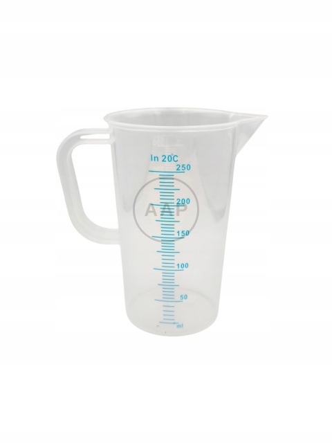 ZLEWKA PLASTIKOWA PP Z UCHEM MIARKA Z PODZIAŁKĄ 250 ML